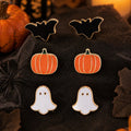 Pumpkin Ghost Stud Earrings - DippedShop Wholesale - #3603