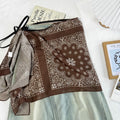 Vintage Asymmetrical Tie Waist Hip Scarf  Wrap 6W1SL46