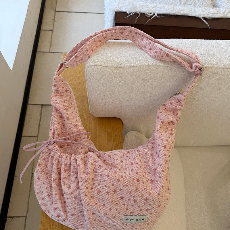 Star Print Dumpling Crossbody Bag - DippedShop Wholesale - #5411