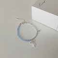 Fresh Blue Crystal Bowknot Beaded Necklace 6W6JNC434