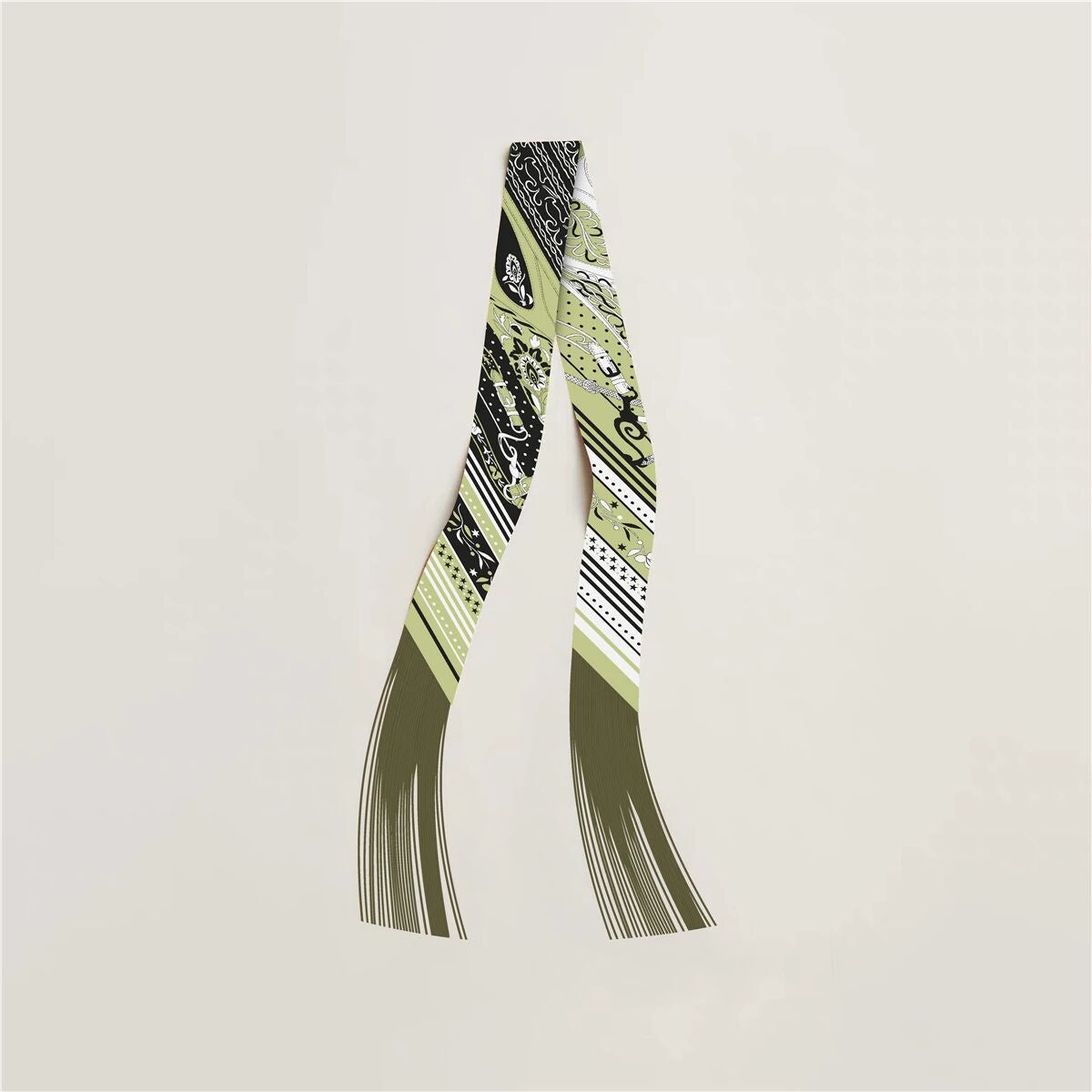 Horse Print Tassel Silk Scarf - DippedShop Wholesale - #6851