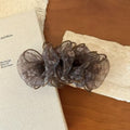 Floral Print Mesh Vertical Banana Hair Clip 6W6HCP1655