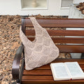 Simple Solid Color Hollow Hand Crochet Handbags 6W10BBG1589
