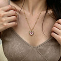 Vintage Evil Eye Heart Pendant Choker Necklace 6W6JNC651