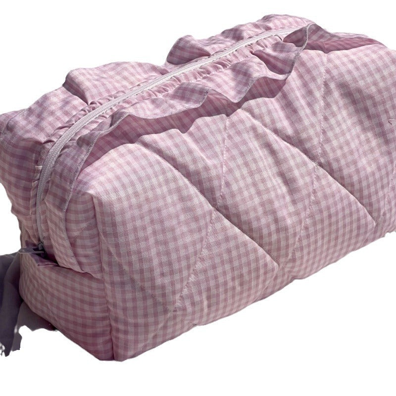 Plaid Color Block Makeup Bag - DippedShop Wholesale - #1827