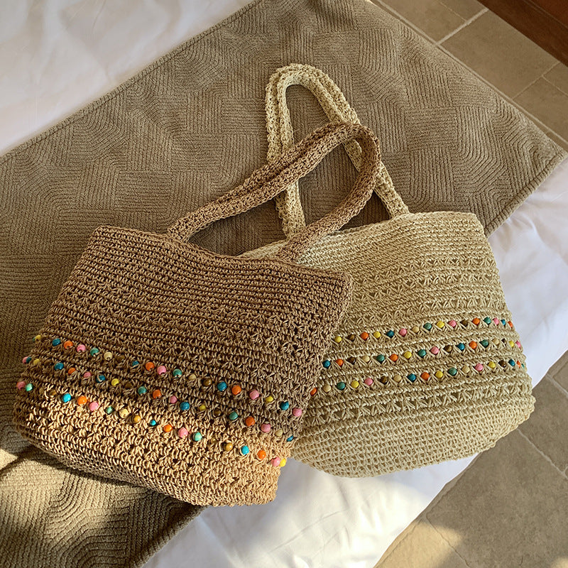 Large Woven Commuter Handbag - DippedShop Wholesale - #9491