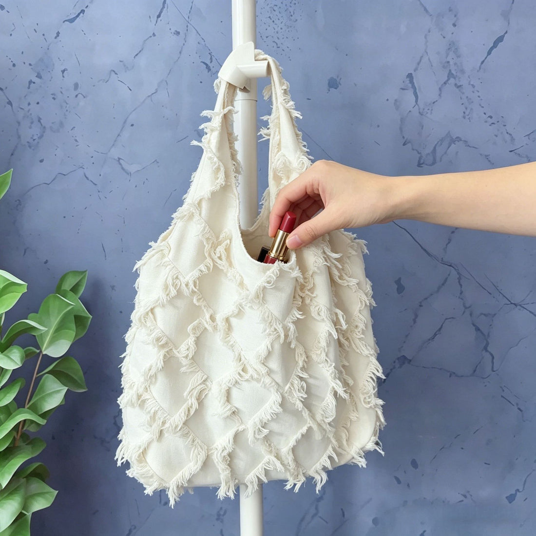 Canvas Tassel Shoulder Bag - DippedShop Wholesale - #9891