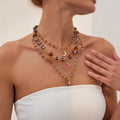 Vintage Starburst Multi-Layered Crystal Beaded Necklace 6W6JNC1065
