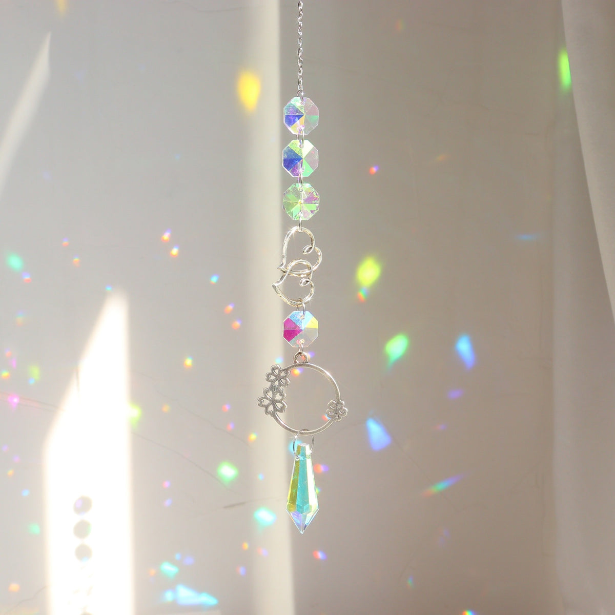 Celestial Moon Star Crystal Wind Chime Suncatcher 6H7HLS201