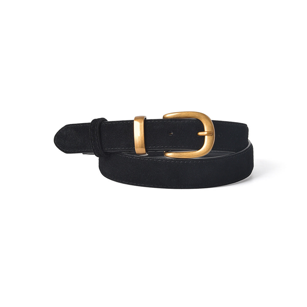 Casual Dress Belt Adjustable Suede Leather Belt 6W6JBT171