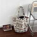 Vintage Jacquard Pattern Plush Commuter Tote Bag 6W10BBG2492