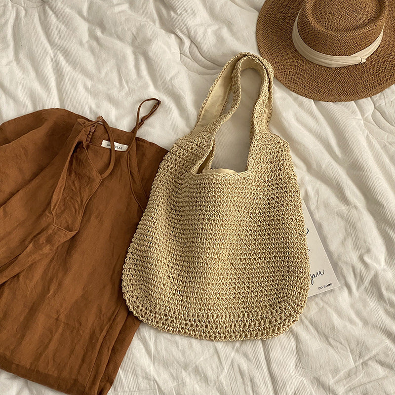 Woven Straw Shoulder Bag - DippedShop Wholesale - #1667