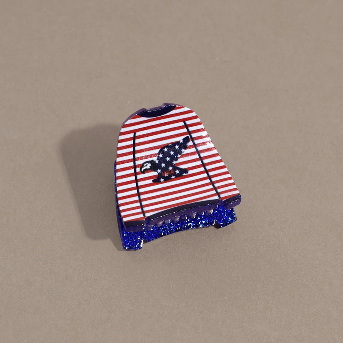 Trendy American Flag Hat Shape Lightweight Hair Clip 8AS6HCP61T