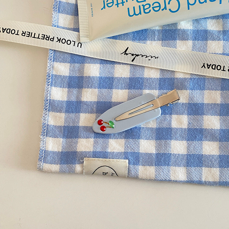 Blue Plaid Hair Clip - DippedShop Wholesale - #3859