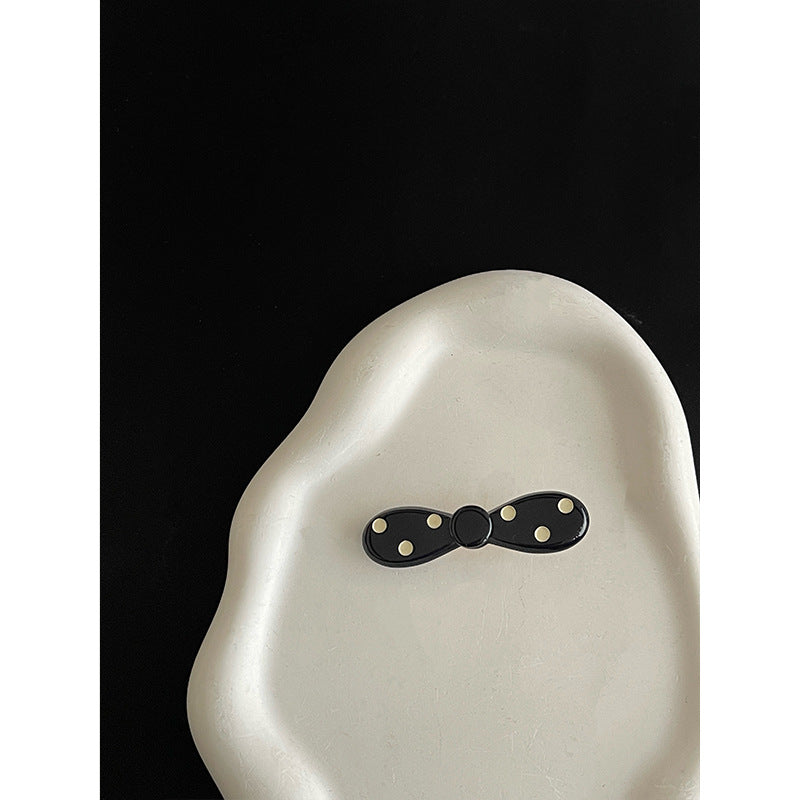 Vintage Polka Dots Bow Knot Side Hair Clip 8AS6HCP348L