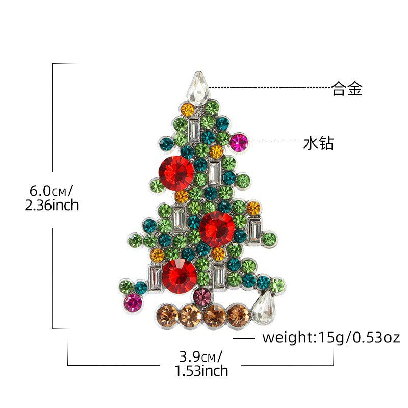 Christmas Series Enamel Rhinestone Brooch 6W6JPB63