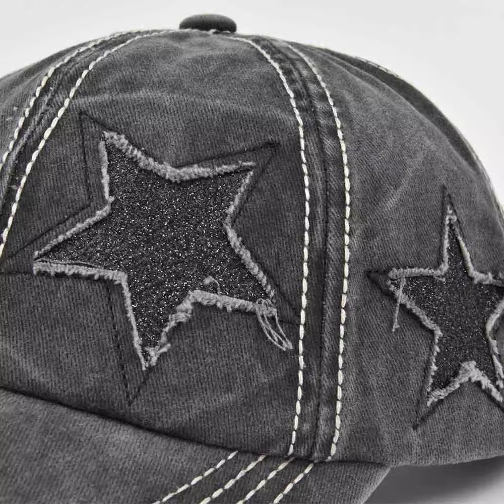Distressed Star Baseball Cap - DippedShop Wholesale - #3171