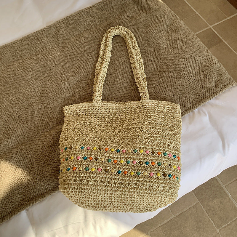 Large Woven Commuter Handbag - DippedShop Wholesale - #3331