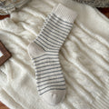Simple Wool-Blend Striped Warm Crew Socks 6W8FSO676
