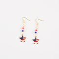 Vintage USA Flag Boot Pendant Beaded Dangle Earring 8ZA6JER190L