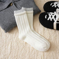 Color Block Double Ribbed Thickened Crew Socks 6W8FSO660