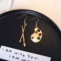Palette Paintbrush Dangle Earrings - DippedShop Wholesale - #8595