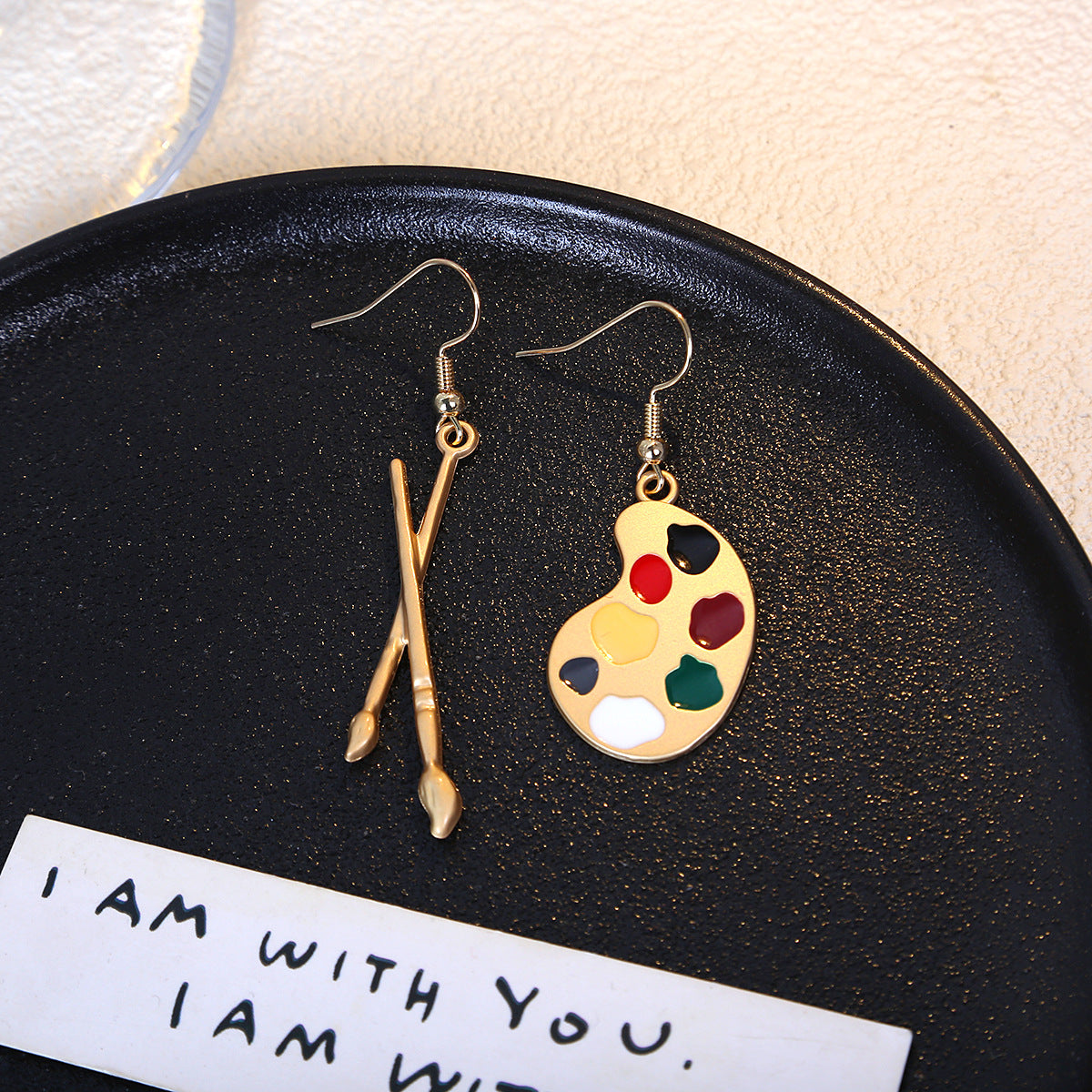 Palette Paintbrush Dangle Earrings - DippedShop Wholesale - #8595