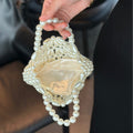 Mini Hand-Woven Pear Beaded Crescent Handbag 8CW6BBG504T