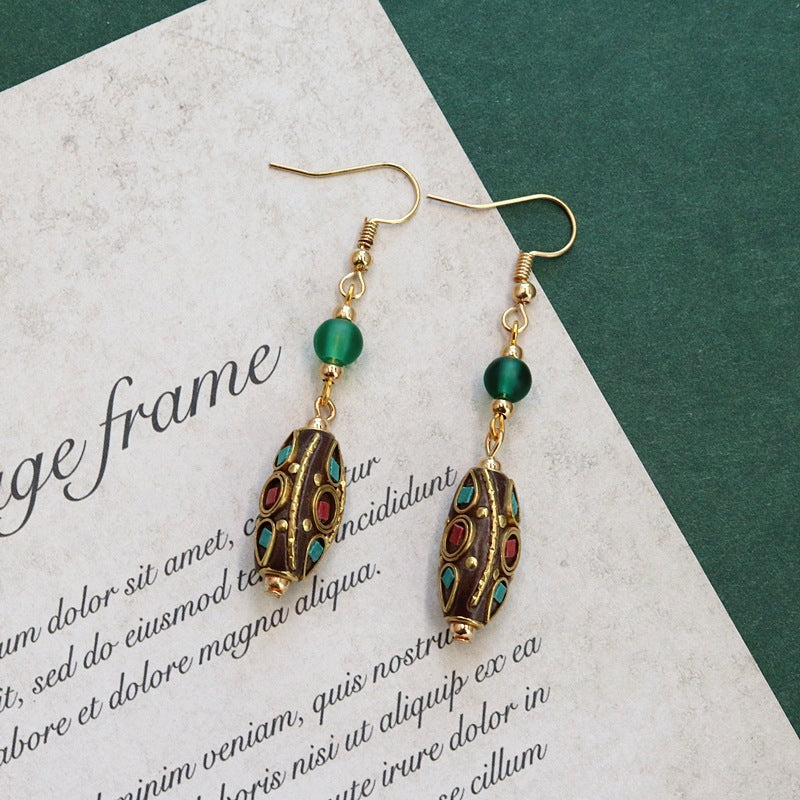 Vintage Ethnic Drop Earrings - DippedShop Wholesale - #8003