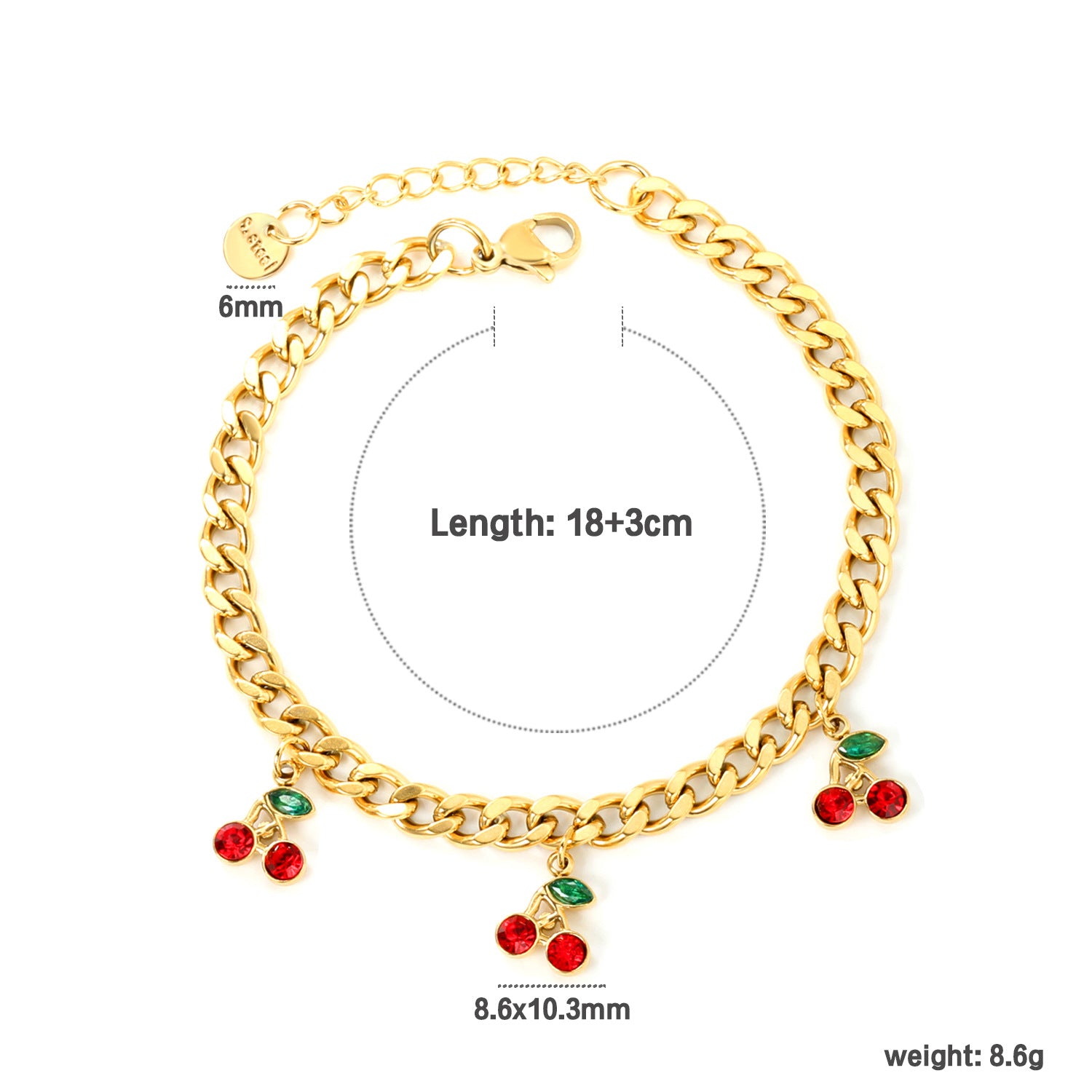 Colorful Heart CZ Bracelet - DippedShop Wholesale - #9347