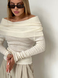 Off Shoulder Knit Top - DippedShop Wholesale - #3779