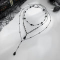 Crystal Teardrop Bead Layered Y-Lariat Necklace 6W6JNC883