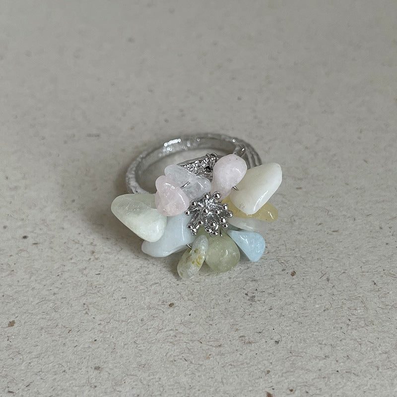 Irregular Crystal Beaded Ring - DippedShop Wholesale - #4627
