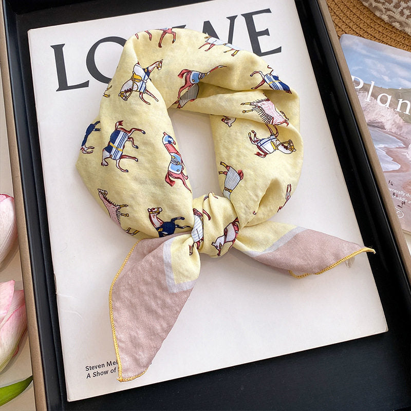 Sweet Floral Print Soft Silk Scarf 6W6NSI202