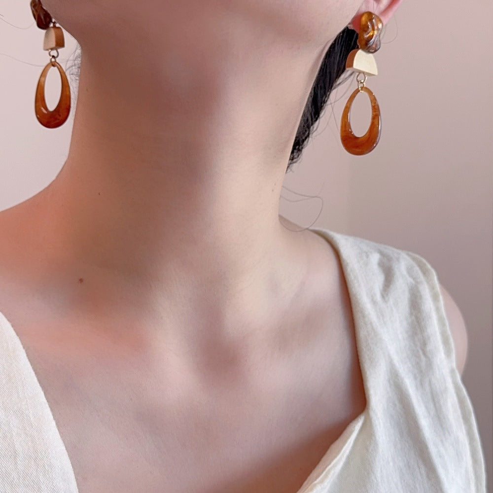 Acrylic Oval Dangle Earrings - DippedShop Wholesale - #2211