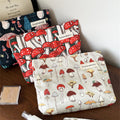 Vintage Mushroom Print Large Capacity Makeup Bag MK2BW6S10BOB66