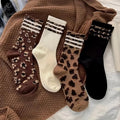Stylish Leopard Print Non Slip Crew Socks 6W8FSO869
