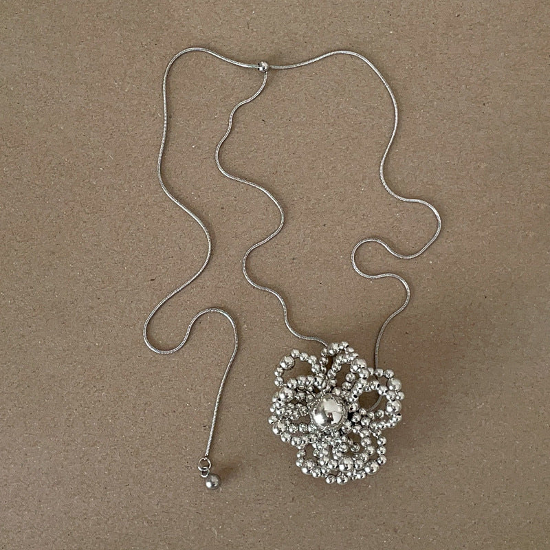 Beaded Flower Pendant Necklace - DippedShop Wholesale - #4579