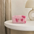 Vintage Heart Pattern Plush Cosmetic Bag 6C5CO278