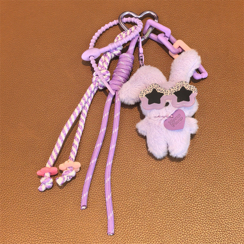 Solid Color Plush Rabbit Pendant Bag Charm 6W10BBC374