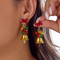 Cute Christmas Snowflake Bell Tassel Dangle Earrings 6W6JER683