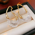 Chunky Gold Plated Teardrop Statement Stud Earrings 6W6JER768