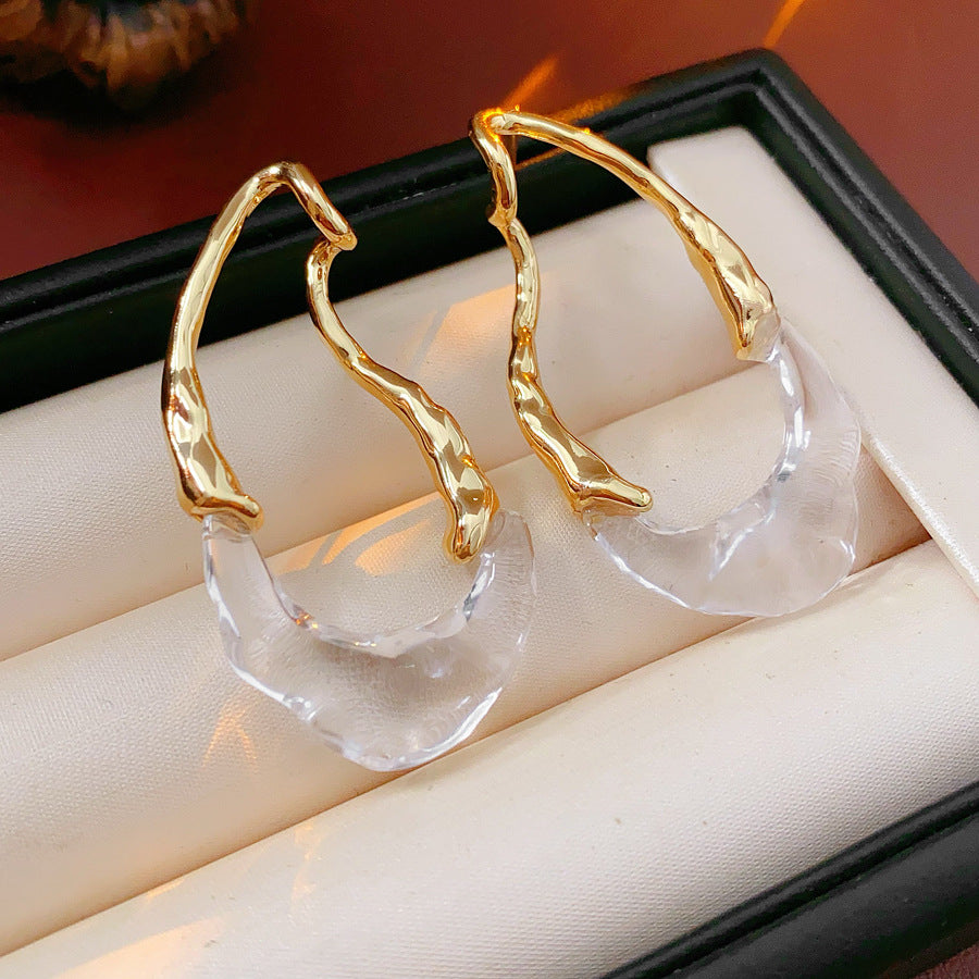 Chunky Gold Plated Teardrop Statement Stud Earrings 6W6JER768