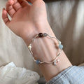 Simple Starfish Pendant Natural Stone Stretchy Bracelet 6W6JBR386