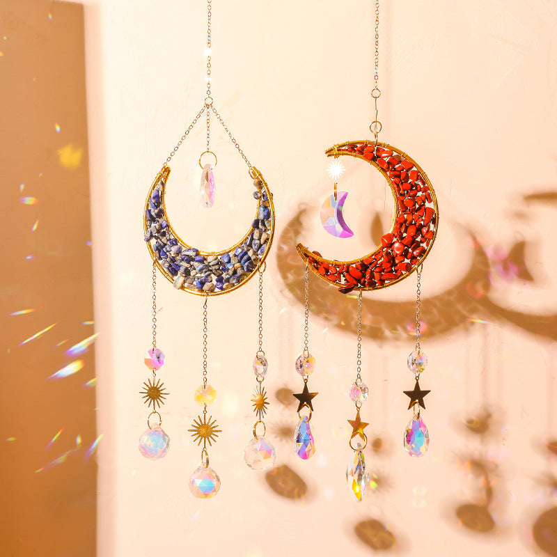 Colorful Moon Crystal Pendant Hanging Suncatchers MK2CZAS6H7HLS62