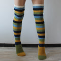 Trendy Striped Knit Leg Warmers Thigh High Socks 6W8FSO817