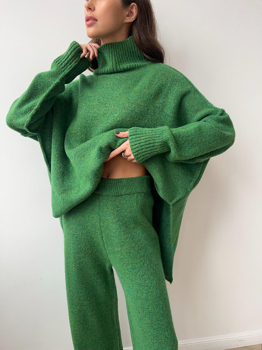 Loose High Collar Knit Set - DippedShop Wholesale - #2531