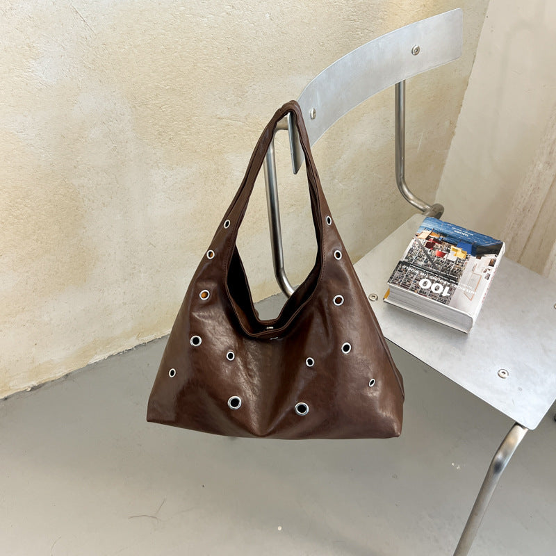 Trendy Punk Metal Grommet Handbag Shoulder Bag 6W10BBG1897