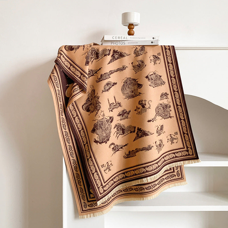 Reversible Paisley Jacquard Shawl Scarf - DippedShop Wholesale - #3555