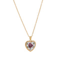 Retro Floral Print Oval Pendant Chain Necklace 6W6JNC412L